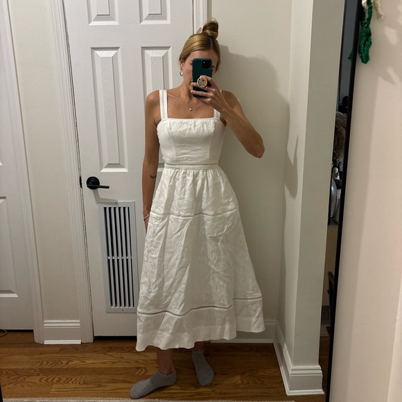 Reformation Everett Linen Midi Sundress white - Picture 10 of 16